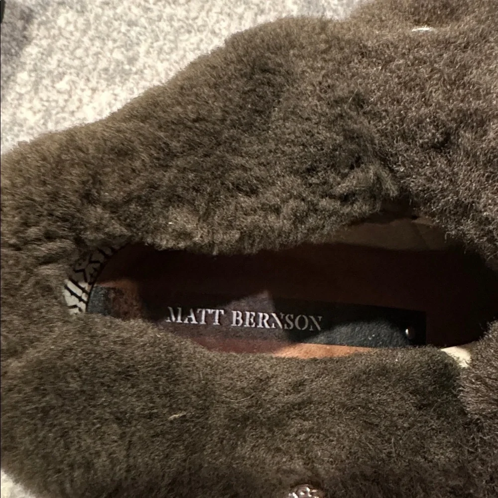 MATT BERNSON REAL SHEEPSKIN SHEARLING ARMY GREEN BOOTS SIZE 7.5 - Picture 11 of 13